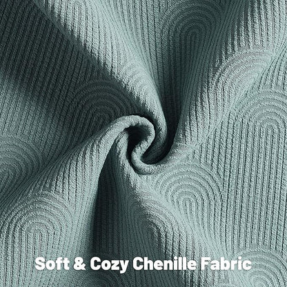 FUTEI Grey Blue Chenille Decorative Throw Pillow Covers 22x22 Inch Set of 2,Soft Cozy Striped Geometric Patterns Cushion Case,Modern Home Decor for Couch Bed Living Room