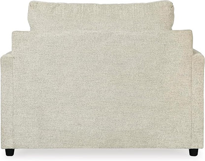 Signature Design by Ashley Soletren Contemporary Chenille Chair and a Half, Off-White