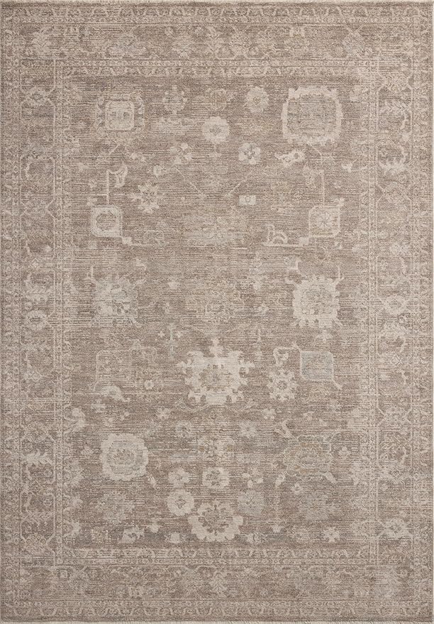 Loloi Chris Loves Julia Louisa Collection LOI-03 Taupe/Ivory 3'-6" x 5'-6", .38" Pile Height, Accent Rug