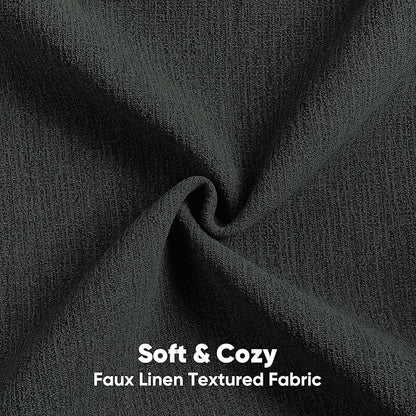 FUTEI Black Chenille Decorative Throw Pillow Covers 22x22 Inch Set of 2,Soft Cozy Faux Linen Textured Cushion Case,Farmhouse Home Decor for Couch Living Room