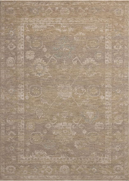 Loloi Chris Loves Julia Louisa Collection LOI-04 Taupe/Gold 7'-10" x 7'-10", .38" Pile Height, Round Area Rug