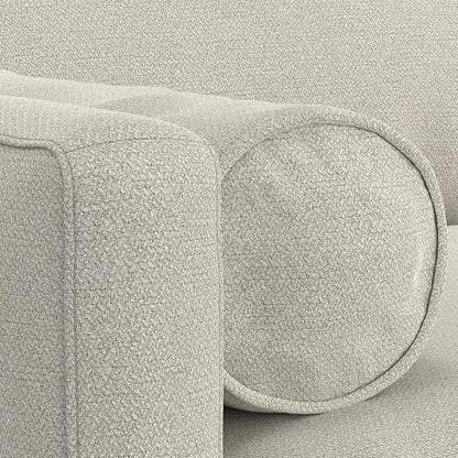 SIMPLIHOME Morrison 72-inch Wide Sofa in Cream White Woven-Blend Fabric, Handcrafted Mid-Century Modern Loveseat for Living Room or Family Room, Single Bench Cushion, Bolster Pillows