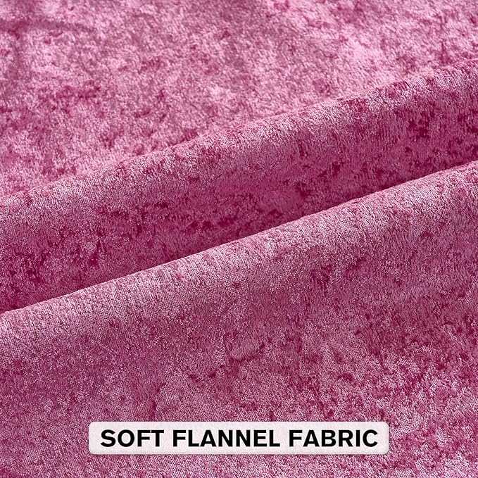 FUTEI Hot Pink Flannel Throw Pillow Covers 24x24 Inch Set of 2,Soft Dimensional Textured European Cushion Cases,Modern Home Decor for Couch Living Room