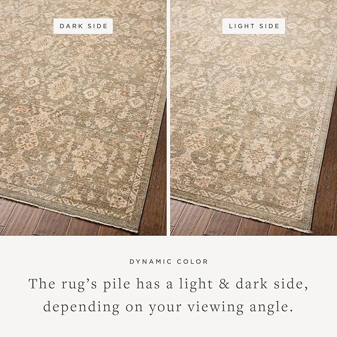 Loloi Chris Loves Julia Palma Collection PLM-03 Lagoon/Natural 2'-3" x 3'-10" Accent Rug Vintage Style Boho Living Room Bedroom Carpet