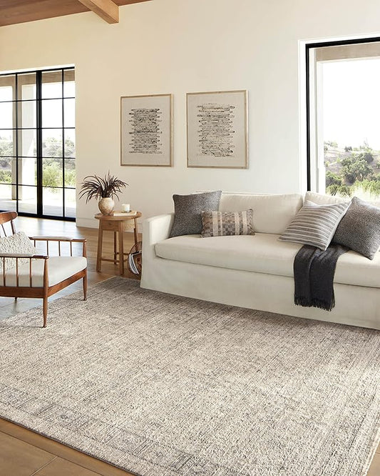 Loloi Amber Lewis Alie Collection ALE-03 Taupe/Dove 7'-10'' x 7'-10'', .13'' Pile Height, Round Area Rug