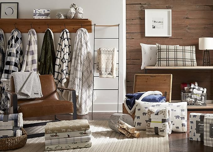 Eddie Bauer - Flannel Sheets Twin Size, Anti-Pilling & Wrinkle Resistant Cotton, Touchably Soft for All-Season Comfort - Bed Sheets with Matching Pillowcases & Fitted Sheet (Retriever Adventure Ivory)