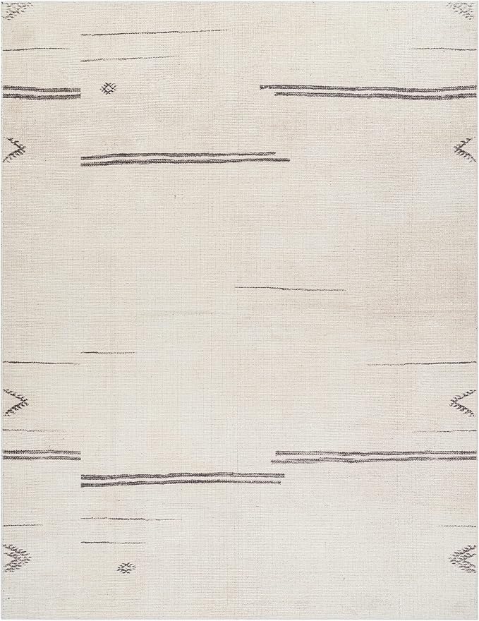 Livabliss x Becki Owens Rivi Moroccan Area Rug , 5'3" x 7', Cream/Charcoal