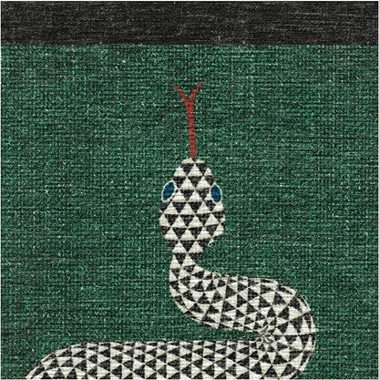 RUGGABLE x Jonathan Adler Machine Washable Modern Runner Rug – Venom Emerald 2.5x7, Stain-Resistant, Non-Slip – Washable Rug for Hallway, Entryway, Living Room & Kitchen–with Standard Pad
