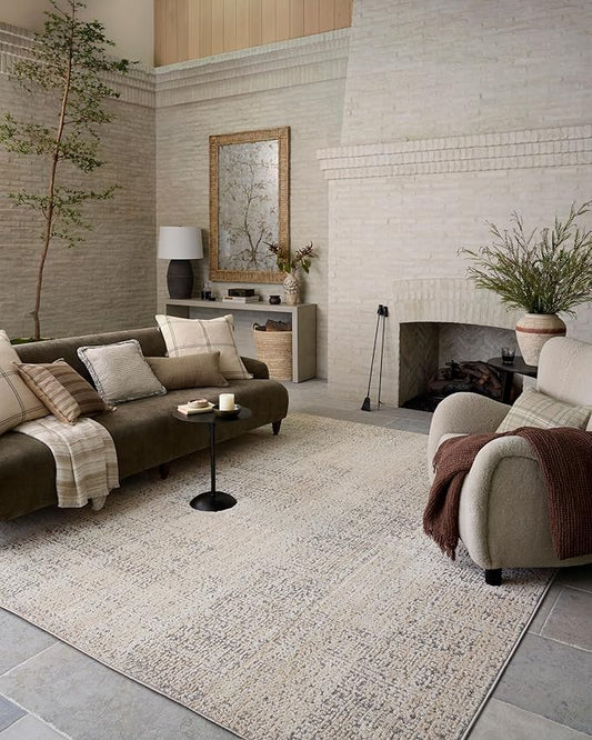 Loloi Amber Lewis Bexley Collection BEX-03 Natural/Slate 2'-7" x 10'-0" Runner Rug Neutral, Textured, Living, Bedroom, Dining, Carpet