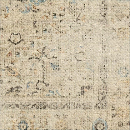 RUGGABLE Washable Vintage Area Rug – Kamran Ivory Opal 3x5, Stain-Resistant, Non-Slip – Small Machine Washable Rugs for Living Room, Bedroom, Hallway, Entryway & Office–with Cushioned Pad