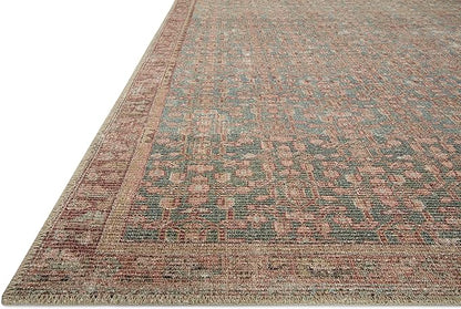 Loloi Angela Rose Aubrey Collection AUB-04 Blue/Terracotta 2'-6" x 9'-6", .19" Pile Height, Runner Rug