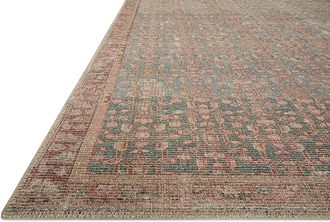 Loloi Angela Rose Aubrey Collection AUB-04 Blue/Terracotta 2'-6" x 7'-6", .19" Pile Height, Runner Rug