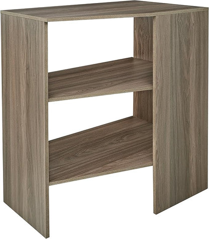 ClosetMaid SuiteSymphony Wood Corner Shelf Unit, 2 Shelves, Adjustable, Stacking, For Storage, Closet, Clothes, Shoes, Décor, Natural Gray