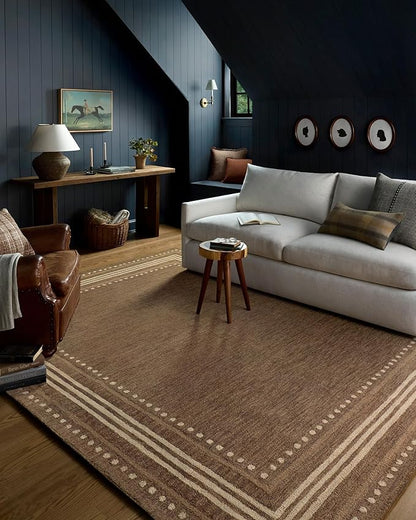 Loloi Chris Loves Julia Alfie Collection ALF-02 Bark/Natural 2'-3" x 3'-9" Accent Rug Wool Neutral Living Bedroom Dining Carpet