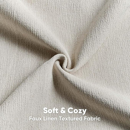 FUTEI Beige Chenille Decorative Throw Pillow Covers 20x20 Inch Set of 2,Soft Cozy Faux Linen Textured Cushion Case,Farmhouse Home Decor for Couch Living Room