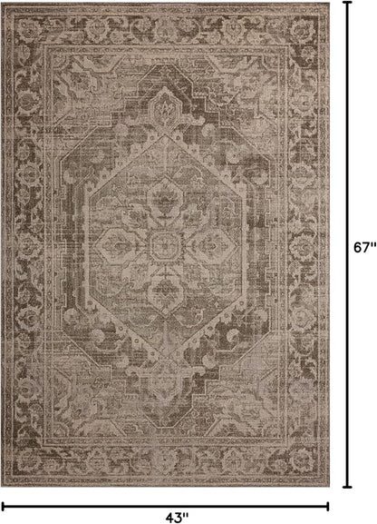 Loloi Magnolia Home by Joanna Gaines Mona Collection MOA-01 Cocoa/Stone 3'-7" x 5'-7" Accent Rug