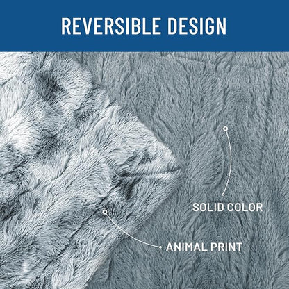 Everlasting Comfort Soft & Comfortable Arctic Blue Faux Fur Throw Blanket for Couch - (50"x65") Minky & Fluffy Fall Blankets & Throws, Plush Fuzzy Cover for Bed, Sofa & Living Room - Cozy Home Decor