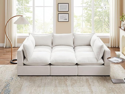 VANOMi Modular Sectional Sofa, 6 Seater Sleeper Sectional Sofa Modular Sectional Couch for Living Room, Sofa Bed-M