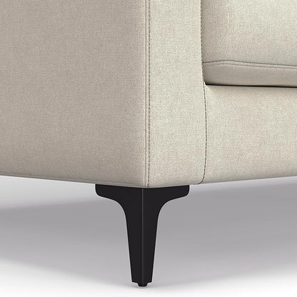 SIMPLIHOME Ava Sofa in 100% Recycled Polyester Tightly Woven Performance Fabric, Cream, 90-inches Wide, Handcrafted Mid-Century Modern Style Sofa for Living Room or Couch for Family Room