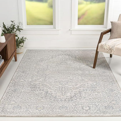 JONATHAN Y Vintage Medallion Indoor Area Rug Cream 3X5, Modern Boho for Living Room, Bedroom, Kitchen, Office, Easy-Cleaning, High Traffic, Pet-Friendly, Non-Shedding MDP100C-3