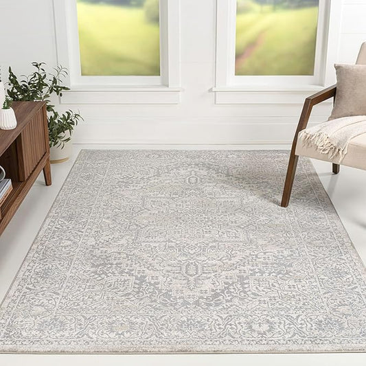 JONATHAN Y Vintage Medallion Indoor Area Rug Cream 3X5, Modern Boho for Living Room, Bedroom, Kitchen, Office, Easy-Cleaning, High Traffic, Pet-Friendly, Non-Shedding MDP100C-3