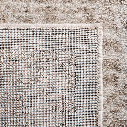 SAFAVIEH Evoke Collection Area Rug - 3' Square, Ivory & Taupe, Distressed Design, Non-Shedding & Easy to Clean, Ideal for Foyer, Bedroom, Accent Space (EVK256E)
