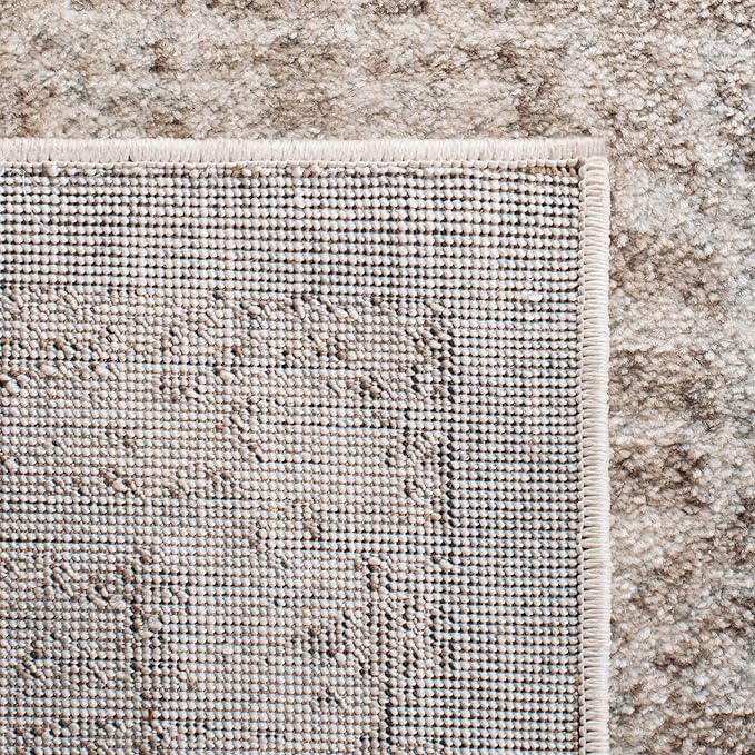 SAFAVIEH Evoke Collection Area Rug - 6'7" x 9', Ivory & Taupe, Distressed Design, Non-Shedding & Easy to Clean, Ideal for Living Room, Bedroom, Dining Space (EVK256E)