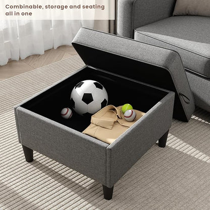 Sectional Couches for Living Room - Deep Seater Couch Living Room-Comfy L Shape Modular Sofa,with Storage Chaise-Washable Covers-Suitable for Living Rooms,Apartments,Rooms and Offices-Dark Gray