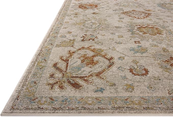 Loloi Magnolia Home by Joanna Gaines Mona Collection MOA-02 Oatmeal/Multi 3'-7" x 5'-7" Accent Rug