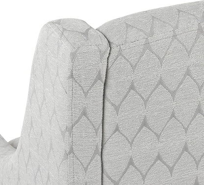 Homepop Home Decor | Upholstered Classic Swoop Arm Accent Chair | Accent Chairs for Living Room & Bedroom | Decorative Home Furniture, Gray Leaf