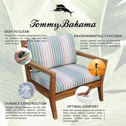 Tommy Bahama Deep Seating Lounge Cushion, 26" X 30" X 4", Bandeau Pastel
