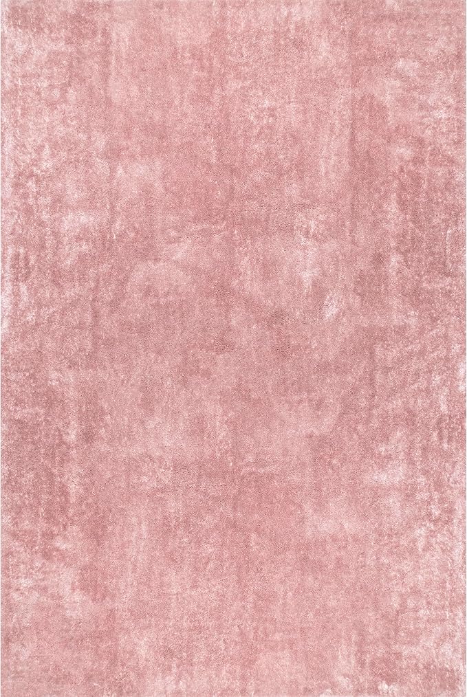 nuLOOM 2' x 3' Cozy Plush SuperiorWash Area Rug, Machine Washable, Non-Slip, Soft Fluffy Shag Carpet for Living Room Bedroom Kids Room Nursery Home Decor, Loni Pink