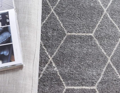 Unique Loom Trellis Frieze Collection Area Rug - Geometric (6' Square, Light Gray/ Ivory)