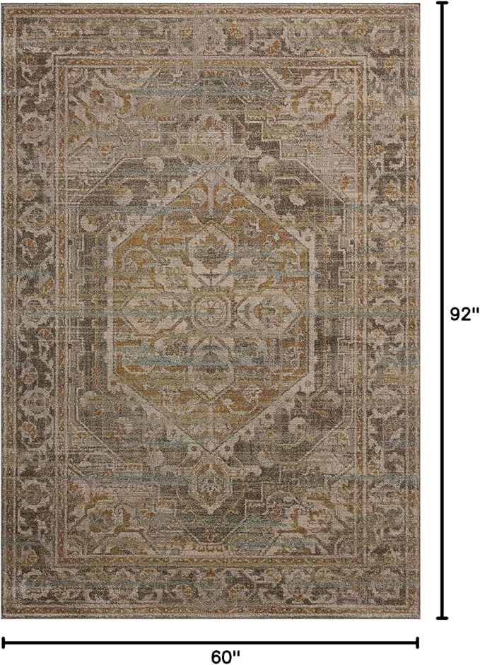 Loloi Magnolia Home by Joanna Gaines Mona Collection MOA-01 BARK/Sunrise 5' x 7'-8" Area Rug