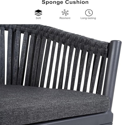 PURPLE LEAF 11 Pieces Outdoor Dining Set with Patio Aluminium Dining Table and Wicker Rattan Chairs Modern Furniture Cushions Sets for Backyard Indoor Decor Kitchen Grey