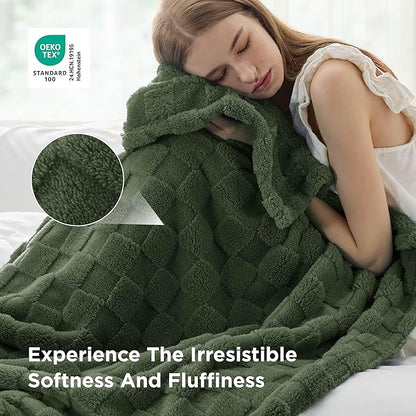 Bedsure GentleSoft Twin Blanket for Bed Bronze Green - Super Soft Cozy Blankets for Women Men Girls, Cute Fuzzy Fleece Throws for Bedroom Couch, 60x80 Inches