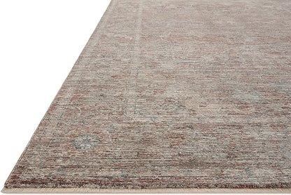 Loloi Magnolia Home by Joanna Gaines Millie Collection MIE-04 Brick/Fog 2'-7" x 14', .25" Pile Height, Runner Rug
