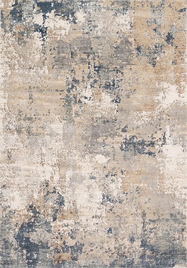 Loloi Teagan Collection TEA-06 Sand/Mist 2'-8" x 4' Accent Rug, Large, Soft Neutral Rug, High-Traffic for Living Room, Bedroom, Home Office, Dining Area