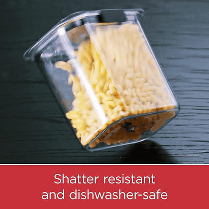 Rubbermaid Brilliance Plastic Food Storage Pantry Baking Set, 3 Containers with Lids (6 Pieces Total), BPA-Free, Clear
