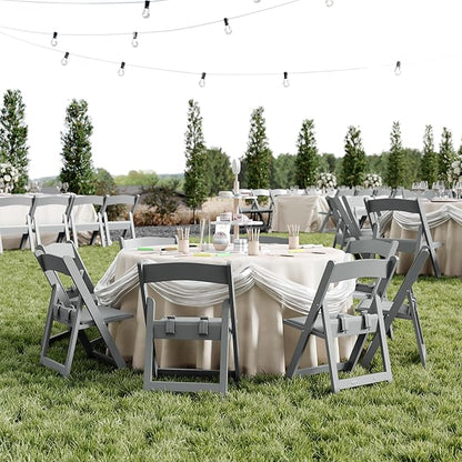 Flash Furniture Hercules Set of 2 Kids Gray Resin Folding Chairs with Gray Vinyl Padded Seats