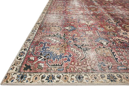 Loloi Chris Loves Julia Jules Collection JUL-01 Merlot/Multi 7'-6'' x 9'-6'', .13" Pile Height, Area Rug
