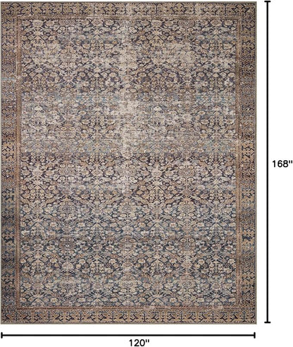 Loloi Amber Lewis Georgie Collection GER-05 Denim/Spice 10'-0" x 14'-0", .19" Pile Height, Area Rug