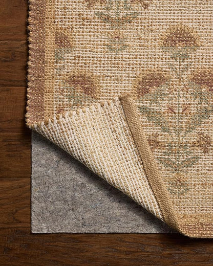 Loloi Chris Loves Julia Rue Collection RUE-01 Wheat/Sage 2'-3" x 3'-9" Accent Rug Jute Neutral Floral Living Room Bedroom Rug