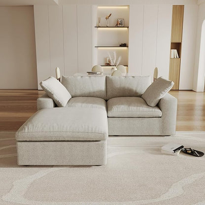 Cloud Modular Sectional Sofa Couch,80.3" L Shaped Convertible Couches with Storage Ottoman for Living Room,Minimalist Deep Sofa Couches,Sofa Covers Washable&Replaceable