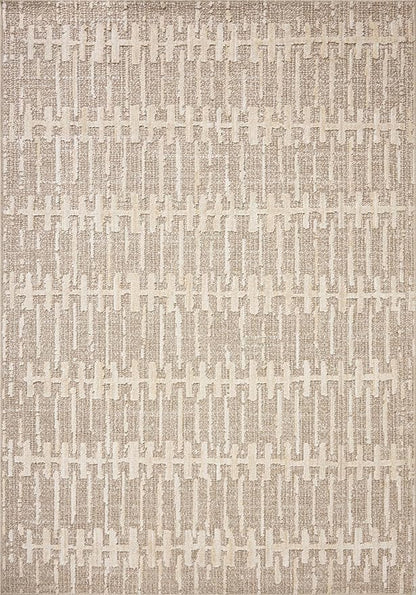 Loloi Amber Lewis Bexley Collection BEX-02 Taupe/Natural 2'-7" x 8'-0" Runner Rug Neutral, Textured, Living, Bedroom, Dining, Carpet