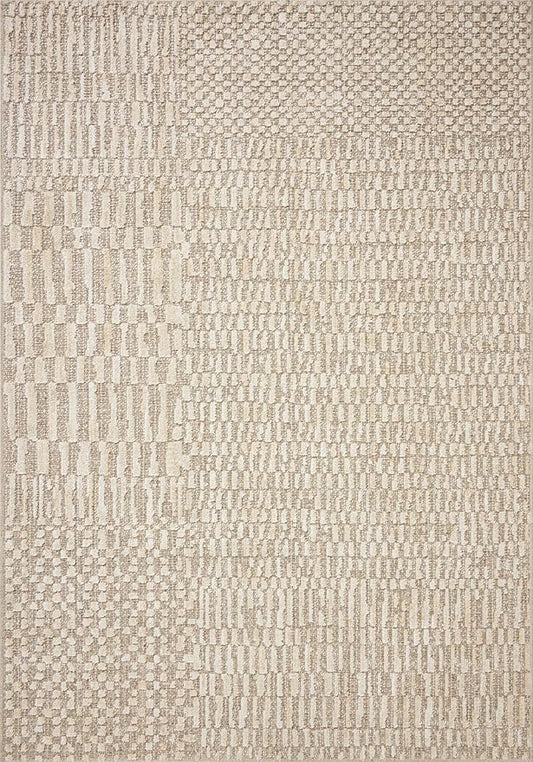 Loloi Amber Lewis Bexley Collection BEX-01 Natural/Birch 9' x 13' Area Rug Neutral, Textured, Living, Bedroom, Dining, Carpet