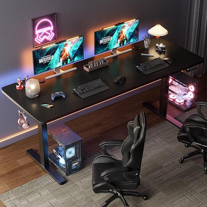 Monomi Electric Standing Desk, 79 x 31.5 inches Height Adjustable, Ergonomic Home Office Sit Stand Up Desk with Memory Preset Controller (Black Top/Black Frame)