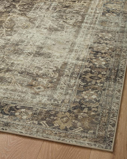 Loloi Magnolia Home by Joanna Gaines Sinclair Collection SIN-01 Pebble/Taupe 2'-3" x 9'-6", .25" Pile Height, Machine Washable, Runner Rug