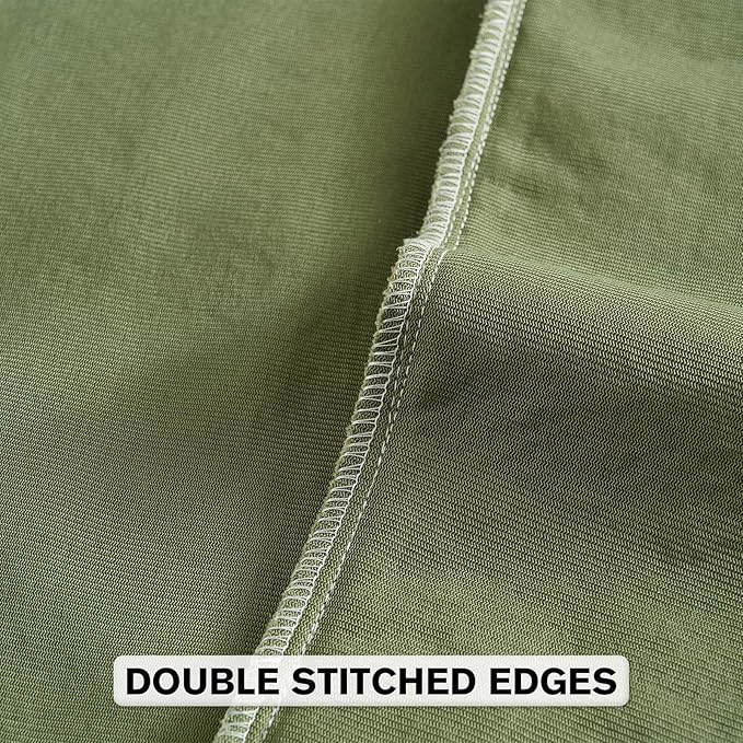 FUTEI Moss Green Chenille Throw Pillow Covers 20x20 Inch Set of 2,Soft Striped & Diamond Textured Cushion Cases,Modern Home Decor for Couch Living Room