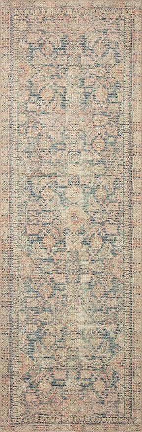 Loloi Angela Rose Aubrey Collection AUB-01 Navy/Multi 7'-6" x 7'-6", .19" Pile Height, Round Area Rug